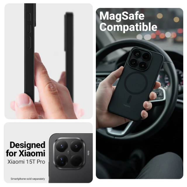 Чохол Crong Hybrid Matte Magnetic для Xiaomi 15T Pro Black (CRGHMMXM15TPBLK)