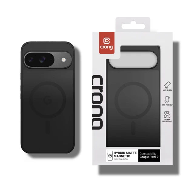 Чохол Crong Hybrid Matte Magnetic Google Pixel 9 Black (CRGHMMGPX9BLK)