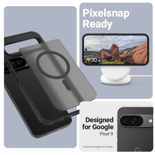 Чохол Crong Hybrid Matte Magnetic Google Pixel 9 Black (CRGHMMGPX9BLK)