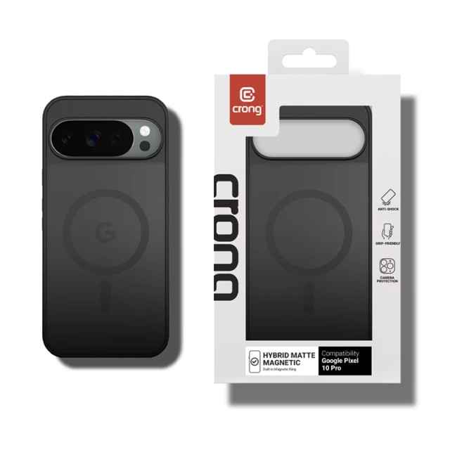 Чохол Crong Hybrid Matte Magnetic для Google Pixel 10 Pro Black (CRGHMMGPX10PBLK)