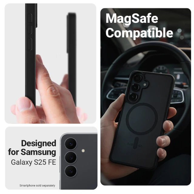 Чохол Crong Hybrid Matte Magnetic для Samsung Galaxy S25 FE Black (CRGHMMSGS25FEBLK)