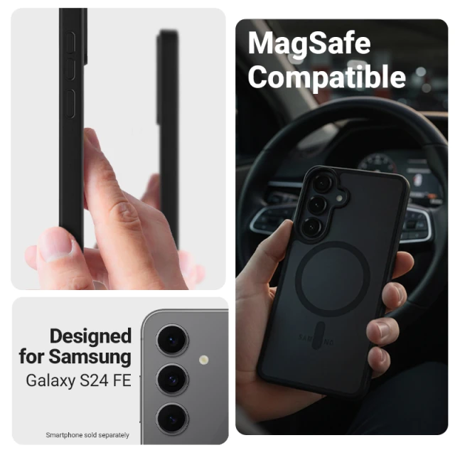 Чохол Crong Hybrid Matte Magnetic для Samsung Galaxy S24 FE Black (CRGHMMSGS24FEBLK)