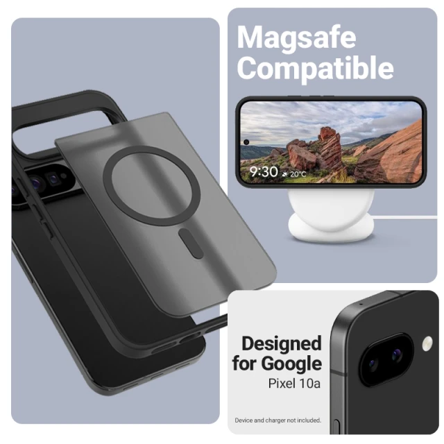 Чохол Crong Hybrid Matte Magnetic для Google Pixel 10a Black with MagSafe (CRGHMMGPX10ABLK)