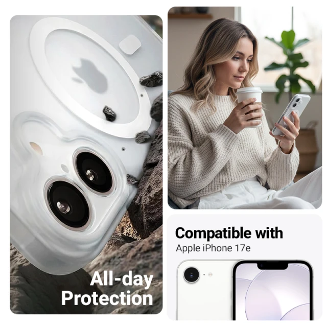 Чохол Crong Hybrid Matte Magnetic для iPhone 17e / 16e White (CRGHMMIP17EWHT)