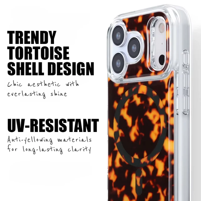 Чехол Crong Deluxe MAG Cover для iPhone 16 Pro Tortoise (CRGDLMIP1663PTOR)