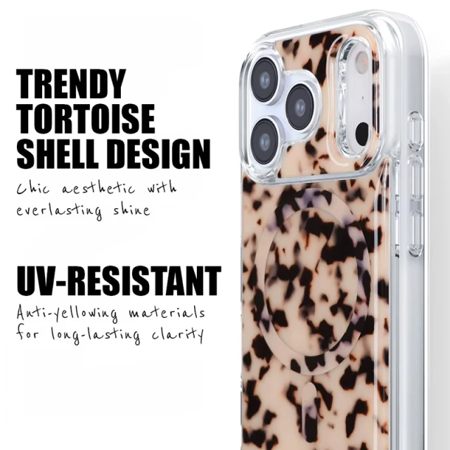 Чохол Crong Deluxe MAG Cover для iPhone 17 Pro Max Blonde Tortoise (CRGDLMIP1769PBTO)