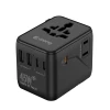 Універсальний мережевий адаптер Crong One World Travel Adapter 45W GaN Black (CRGTAGN45BLK)