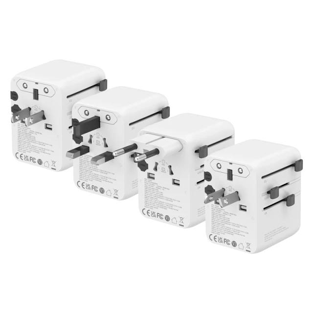 Універсальний мережевий адаптер Crong One World Travel Adapter 45W GaN White (CRGTAGN45WHI)