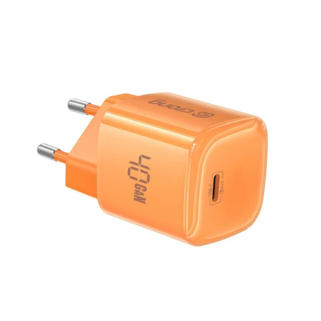 Зарядний пристрій Crong NEO GaN Charger USB-C 40W PD 3.2 Orange (CRGNEO40ORG)