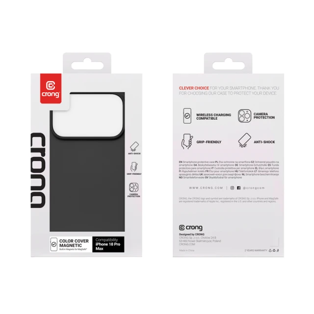 Чохол Crong Color Cover Magnetic для iPhone 18 Pro Max | 17 Pro Max Black (CRGCOLRMIP1869PBLK)