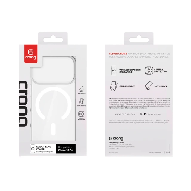 Чохол Crong Clear MAG Cover для iPhone 18 Pro | 17 Pro Clear (CRGCLRMIP1863PTRS)