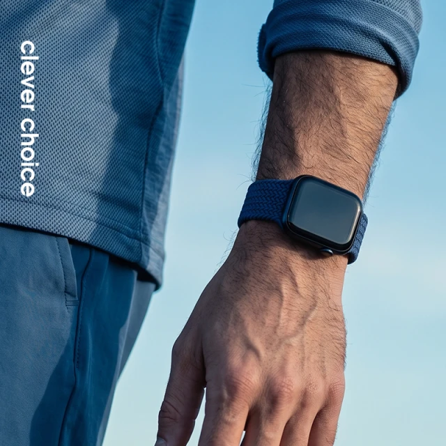 Ремінець Crong Wave Band для Apple Watch 44/45/46/49 мм Navy Blue (CRG44WAV2NBL)