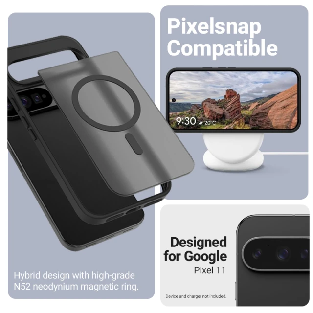 Чохол Crong Hybrid Matte Magnetic для Google Pixel 11 Black (CRGHMMGPX11BLK)
