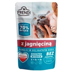 Вологий корм для котів Frendi шматочки в соусі з ягням 100 г (5904316130817)