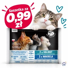 Вологий корм для котів PetRepublic Adult з палтусом і скумбрією 4 шт x 100 г (5904316135683)