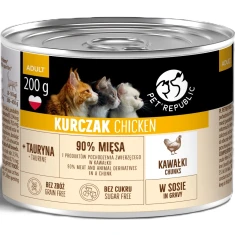 Вологий корм для котів PetRepublic Adult з куркою в соусі 200 г (5904316138189)