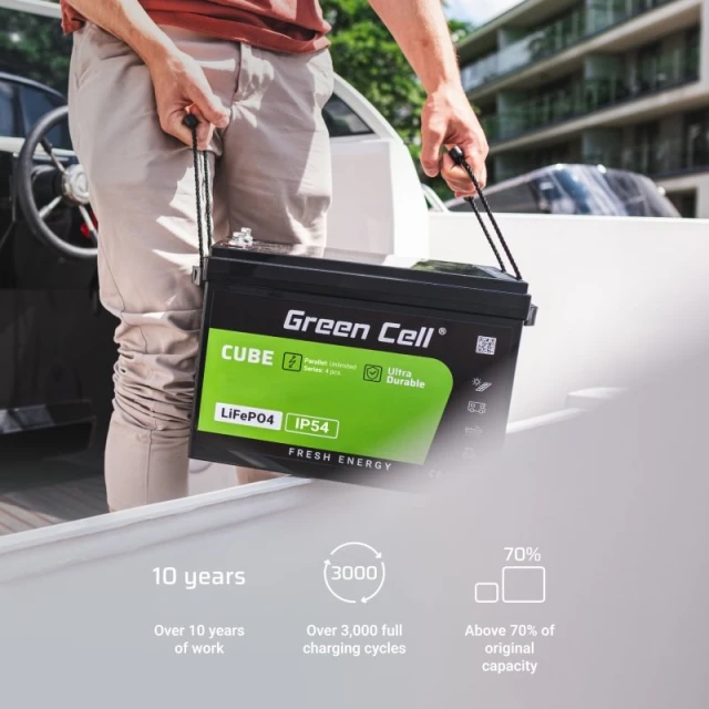 Аккумулятор Green Cell LiFePO4 Cube 12V 125Ah 1600Wh (LFPGC12V125AH)