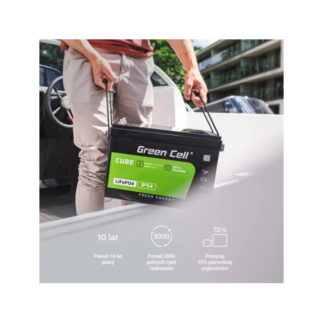 Акумулятор Green Cell LiFePO4 Cube 12V 100Ah 1280Wh (LFPGC12V100AH)