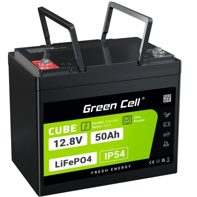 Акумулятор Green Cell LiFePO4 Cube 12.8V 50Ah 640Wh (LFPGC12V50AH)