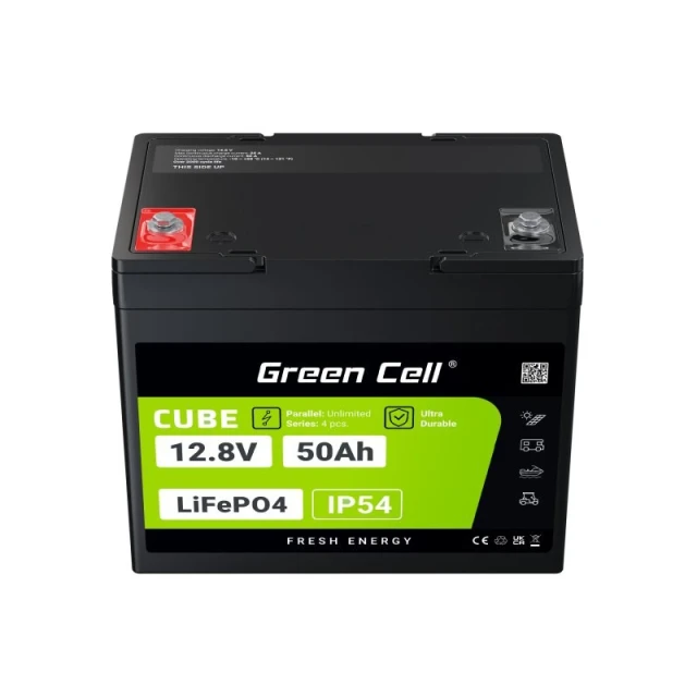 Акумулятор Green Cell LiFePO4 Cube 12.8V 50Ah 640Wh (LFPGC12V50AH)