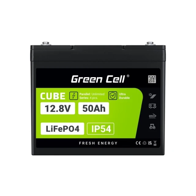 Акумулятор Green Cell LiFePO4 Cube 12.8V 50Ah 640Wh (LFPGC12V50AH)