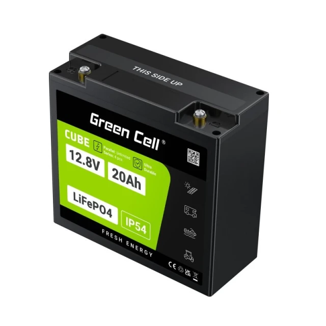 Акумулятор Green Cell LiFePO4 Cube 12.8V 20Ah 256Wh (LFPGC12V20AH)