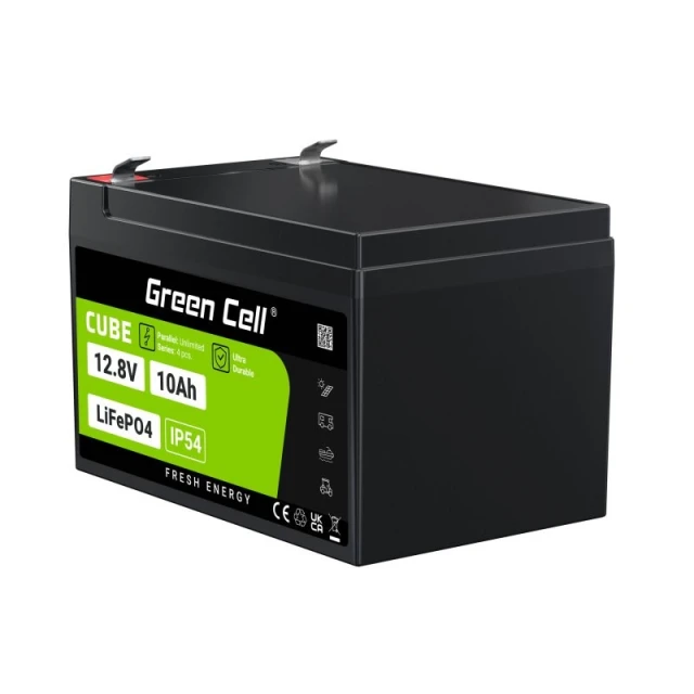 Акумулятор Green Cell LiFePO4 Cube 12V 10Ah 128Wh (LFPGC12V10AH)