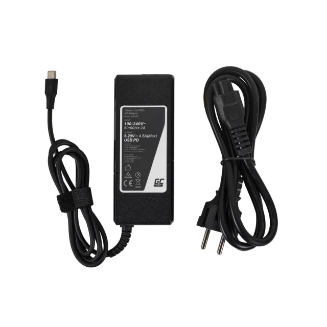 Зарядний пристрій Green Cell USB-C 90W Power Delivery (AD139P)