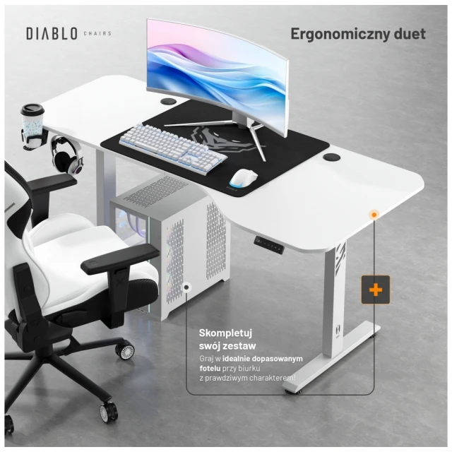 Стол игровой Diablo Chairs X-TENSIO 1600 White (1710)