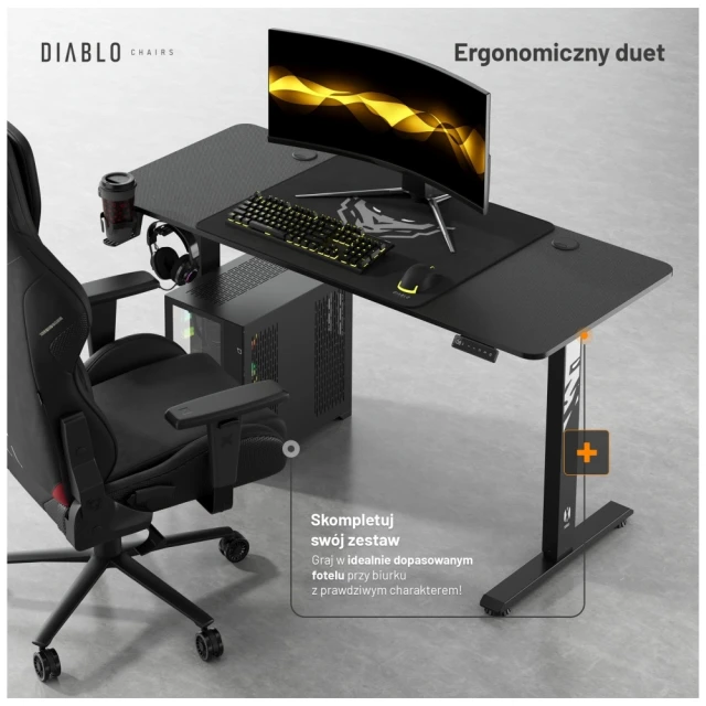 Стіл з регулюванням висоти Diablo Chairs X-TENSIO 1400 Black (1709)