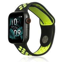 Ремінець Beline Sport Silicone для Apple Watch Series 11/10 42 mm | Series 9/8/7 41 mm | 6/5/SE 40 mm | 3/2/1 38 mm Black/Lime (5904422919832)
