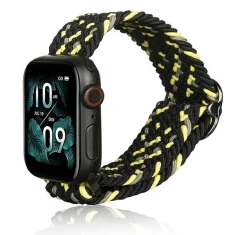 Ремінець Beline Textile для Apple Watch Series 11/10 42 mm | Series 9/8/7 41 mm | 6/5/SE 40 mm | 3/2/1 38 mm Black/Lime (5904422919948)