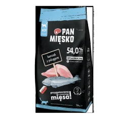 Сухой корм для кошек PAN MIĘSKO с курицей и форелью 1,6 кг (5904463130388)