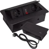 Вбудована розетка Izoxis 2 гнізда + 2 USB Black (5904463314450)
