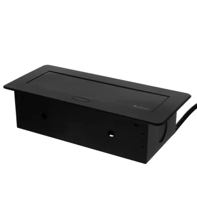 Вбудована розетка Izoxis 2 гнізда + 2 USB Black (5904463314450)