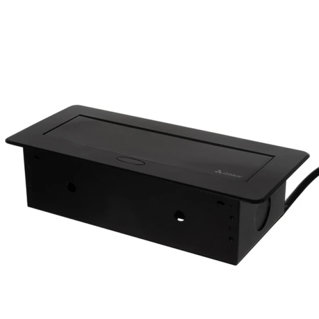 Вбудована розетка Izoxis 3 гнізда Black (5904463314467)