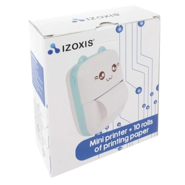 Портативний термопринтер Izoxis Bluetooth + 11 роликів (5904463314641)