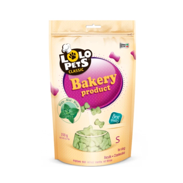 Печенье для собак Lolo Pets косточки с мятой S 350 г (5904479808035)