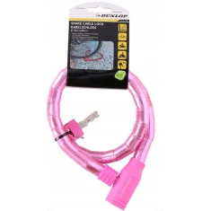 Замок велосипедний Dunlop на ключі Pink (5904501201018)