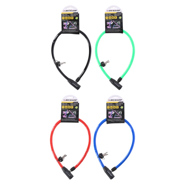 Трос замок велосипедный Dunlop Blue (5904501201421)