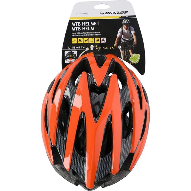 Шлем велосипедный Dunlop MTB L Orange-Black (5904501203272)
