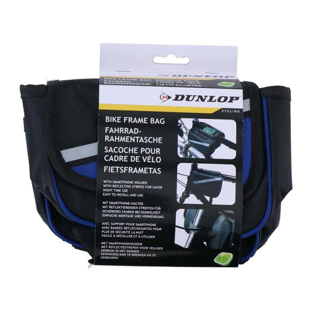 Сумка на раму велосипеда Dunlop Black/Blue (5904501203418)