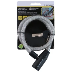 Замок для велосипеда Dunlop спіральний на ключ 65 см White (5904501204026)