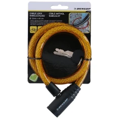 Замок велосипедний спіральний Dunlop 65cm Orange (5904501204033)