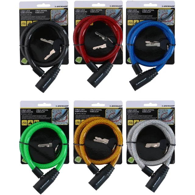 Замок велосипедний спіральний Dunlop 65cm Orange (5904501204033)