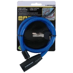 Замок велосипедний Dunlop спіральний на ключ 65 см Blue (871125208264_BLUE)