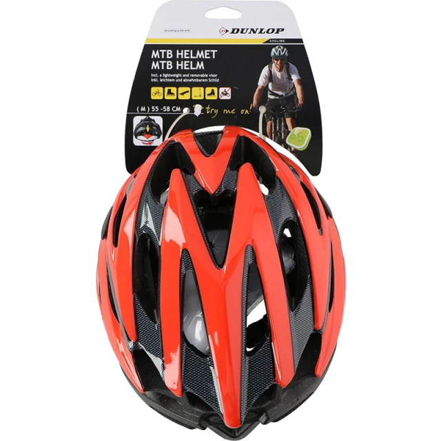 Шолом велосипедний Dunlop MTB регульований 55-58 см Red Black (871125200238_RED)
