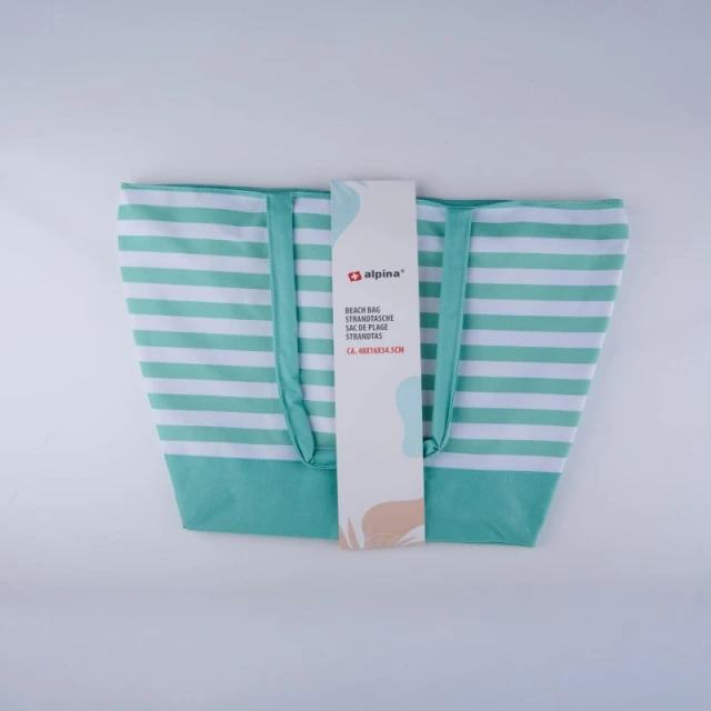 Сумка пляжна Alpina смугаста 49,3х16х34 см Turquoise (5904501204378)