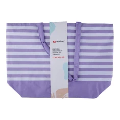 Пляжна сумка Alpina в смужку 49,3х16х34 см Purple White (8711252557731_PURPLE)