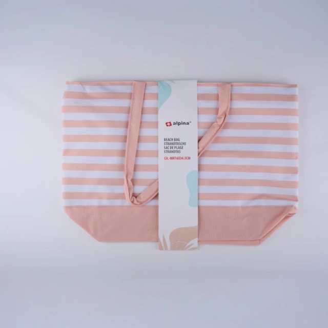 Сумка пляжна Alpina 49.3x16x34 см (Apricot/White)